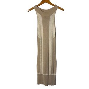 ARDEN B Y2K Silk Blend Knit Dress Bodycon Metallic Stripe Keyhole Neck ‎ XS